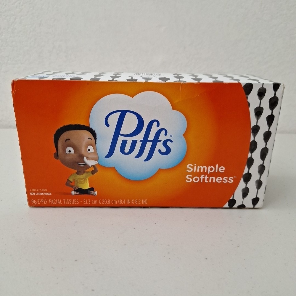 Puffs White Facial Tissue, 2-Ply, 180 Sheets/Box Simple Softness
